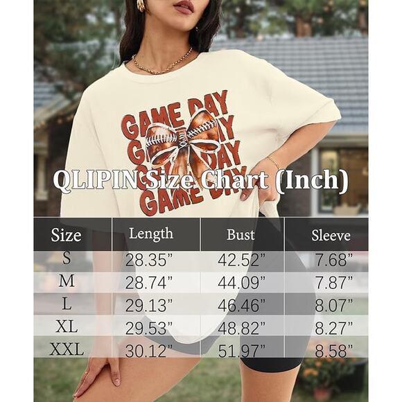 Coquette Women's Oversized Bow Graphic Short Sleeve Football Shirt - Size: Large - Picture 2 of 2